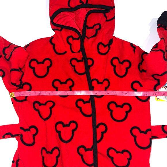 NWT Disney Junior Mickey Mouse Red Hooded Ears Toddler Kids Robe Size 3T - Picture 10 of 12